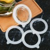 2Pcs White Silicone Jar Gaskets Replacement Rubber Seals Rings Sealing
