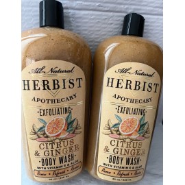 WONDERZ ALL NATURAL HERBIST APOTHECARY EXFOLIATING CITRUS&GINGER BODY WASH (2PIECES)32OZ