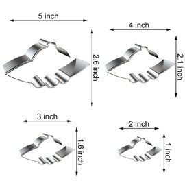UFO Cookie Cutter Set - 5 inch, 4 inch, 3 inch, 2 inch - 4 Piece Universe Outer Space Spaceship Cookie Cutters Shapes Molds - Stainless Steel