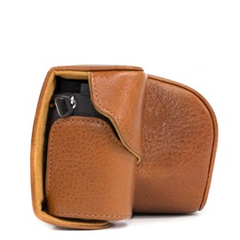 MegaGear "Ever Ready" Protective Leather Camera Case, Bag for Sony Alpha A6000 with 16-50mm (Light Brown)