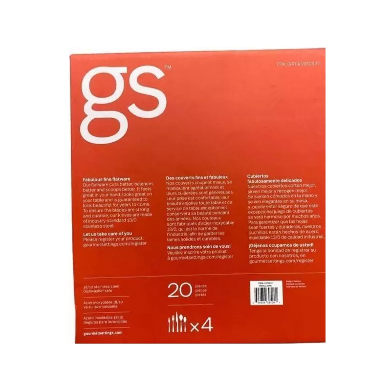 Gourmet Settings Hotel 20-piece Flatware Set New