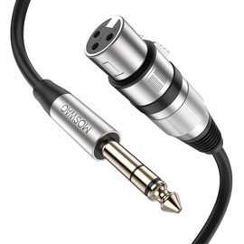 MOSWAG XLR Female to 1/4 TRS Cable 6.35 mm TRS Jack 3 m / 10 ft Microphone Cable for Power Amplifier, Audio Sound Consoles, Mixer, SoundBox, Microphone Receiver, Professional Camera