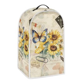 NETILGEN Blender Cover Kitchen Appliance Cover Anti Fingerprint Dust Protection Washable Coffee Machine Cover Food Processor Dust Cover Stand Mixer Cover with Top Handle, Butterfly Sunflower Retro