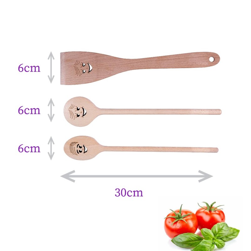 patisse 93360 d'ustensiles de Cuisine sourire Kitchen Utensils Set Wood