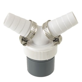 HUAREW Washing Machine Drain Double Connection Y Adapter for Dishwasher, Dryer, Washing Machine with Input Connector of 19-24 mm and Outlet 40 mm Pipe with Hose Clamp