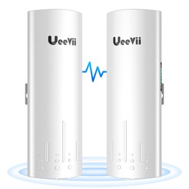Wireless Bridge Point to Point Outdoor: UeeVii CPE450 5.8G 3Km Long Range Wi-Fi Bridge for Extend Network to Barn and Surveillance Range - Work with Starlink, 14dBi MIMO Antenna,48V POE Powered, 2pcs