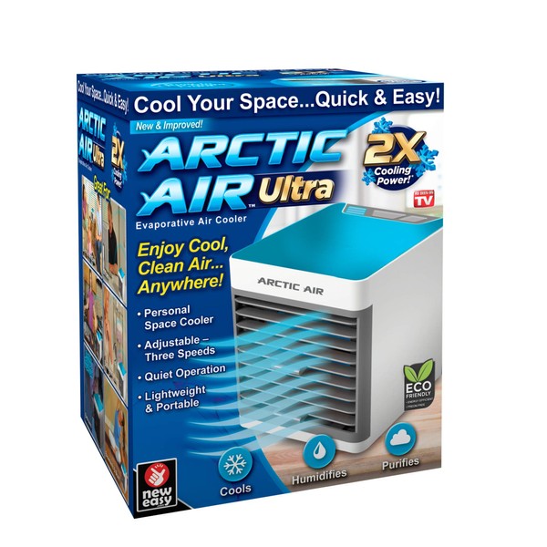Arctic Air Ultra Evaporative Air Cooler By Ontel - Powerful 3-Speed, Lightweight, Portable Personal Space Cooler With Hydro-Chill Technology For Bedroom, Office, Living Room & More