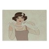 Ambesonne Old Hollywood Cutting Board, Curly Hair Brunette Flapper Girl