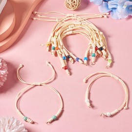 Bestewelry 12Pcs Braided Cord Bracelets Adjustable Slider Friendship Bracelets Boho Half Finished Rope Bracelets for Women Jewelry Making Party Favor