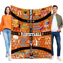 Basketball Blanket - Basketball Gifts,Basketball Gifts for Boys,Unique Basketball Gifts for Kids,Basketball Gifts for Men Women,Basketball Coach Gifts,Gifts for Basketball Players Blanket 50" X 40"