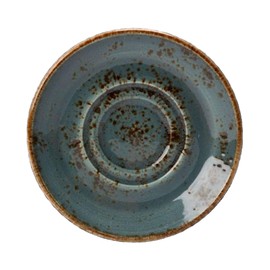 Steelite Craft Double Well Saucer Blue 5.75" / 14.5cm - Rustic Saucer for Tea and Coffee Cups