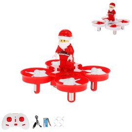 RC Remote Controlled 4 Channel Mini Drone Quadcopter with Music, 3D Flip, Return Function, Headless Mode, Toy UFO Drone with Beautiful LED and Building Block Figure, Quadcopter for Children and Adults