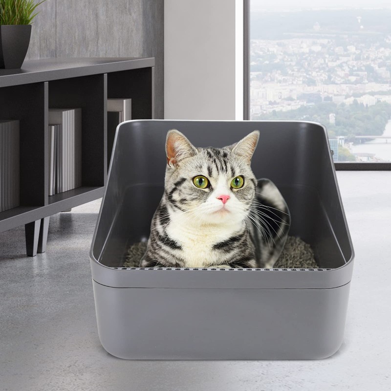 Sfozstra Cats Litter Box Low: Open Sifting Design -Tracking Space
