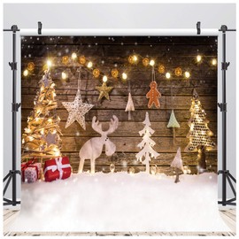 AIIKES 8 x 8 ft Christmas Photography Background Christmas Tree Decoration Background Baby Christmas Photo Background Family Party Background Studio Photography Background 10-822