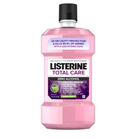 Listerine Total Care Alcohol-Free Anticavity Mouthwash, 6 Benefit Fluoride Mouthwash for Bad Breath and Enamel Strength, Fresh Mint Flavor, 1 L