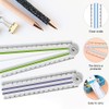 Folding Ruler, 4PCS Foldable Ruler, 30cm Fold Transparent Straight Ruler,