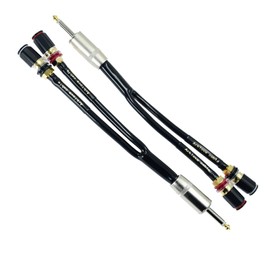 2packs 12awg Plug Male ts Mono 1/4 inch to Banana Female 4mm Speaker Adapter Conversion Cable Cord Audio with Port Connector for para bocina de dj Stage Power Amplifier amp