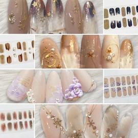 COLORBIRD Nail Stickers Autumn/Winter B Easy-to-Apply Manicure Cute Flower Sheer Foil Pearl Parts (CCL457 CCL458 CCL459 CCL460)