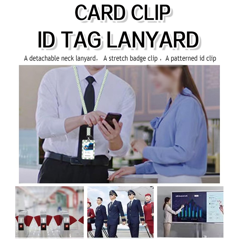 ID Badge Holder with Retractable Lanyard and Keychain, Badge Reel