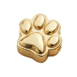 Alex and Ani Paw Print Gold Slider Charm, Create Your Own, Paw Print Charm, 14kt Gold Plated, Gold, Charm Size 0.27 inch Width by 0.27 inch Height