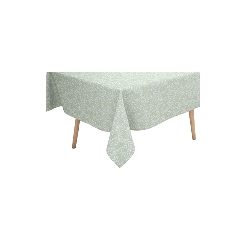 Karina Home Willow Leaves Wipe Clean Tablecloth Vinyl PVC (Green,