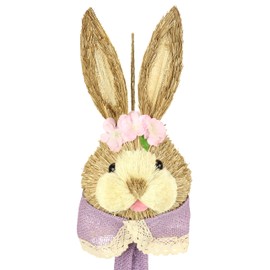 Raffia Rabbit Head Decorative Figure Rabbit Easter Bunny Decoration Easter Decoration Figure Door Decoration Easter Wreath Wall Decoration Easter Decoration Easter Figure Spring Decoration Decorative