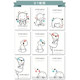 First Cut Art Baby Hair Card Anniversary Baby (Hyokkori Blue)