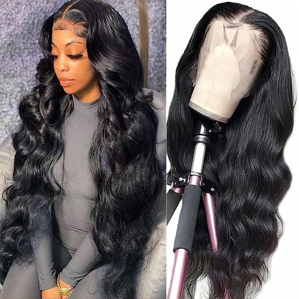 ROYAL IMPRESSION Body Wave Lace Front Wigs Human Hair Pre Plucked 13x4 HD Lace Frontal Wigs Human Hair 180% Density Transparent Body Wave Glueless Wigs Human Hair Wigs for Black Women (22 Inch)
