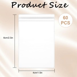 Pack of 60 Small Jewellery Bags, PVC Small Bags, Storage Bags, Transparent Bags, Zip Bag for Jewellery Packaging, Earring Ring Necklace