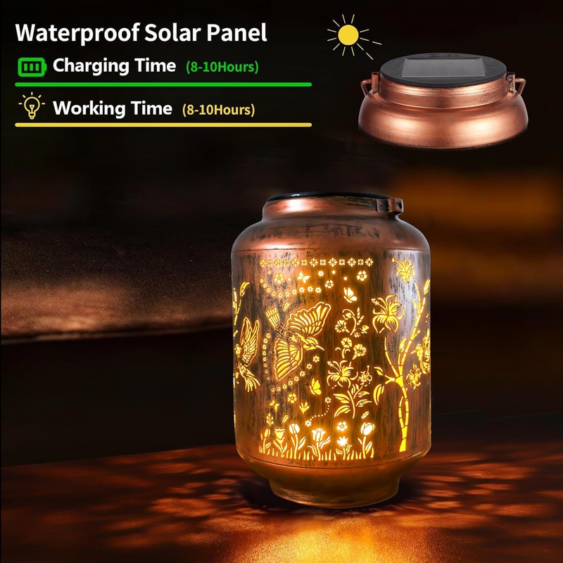 Solar Lantern Outdoor Waterproof Cardinal Style Garden Decoration, Solar Lamp