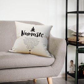 Mancheng-zi Meditation Pillow, Yoga Pillow Covers 18x18,Zen Decor,Meditation Decor,Meditation Room Decor,Yoga Gifts,Yoga Gifts for Women,Namaste Decor,Yoga Decor,Reiki Decor