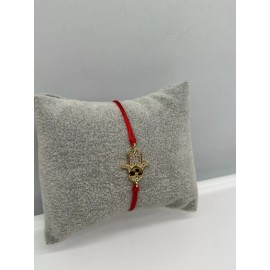 Evil Eye Hand of Fatima Hamsa Evil Eye Animal Print Red String Bracelet Adjustable