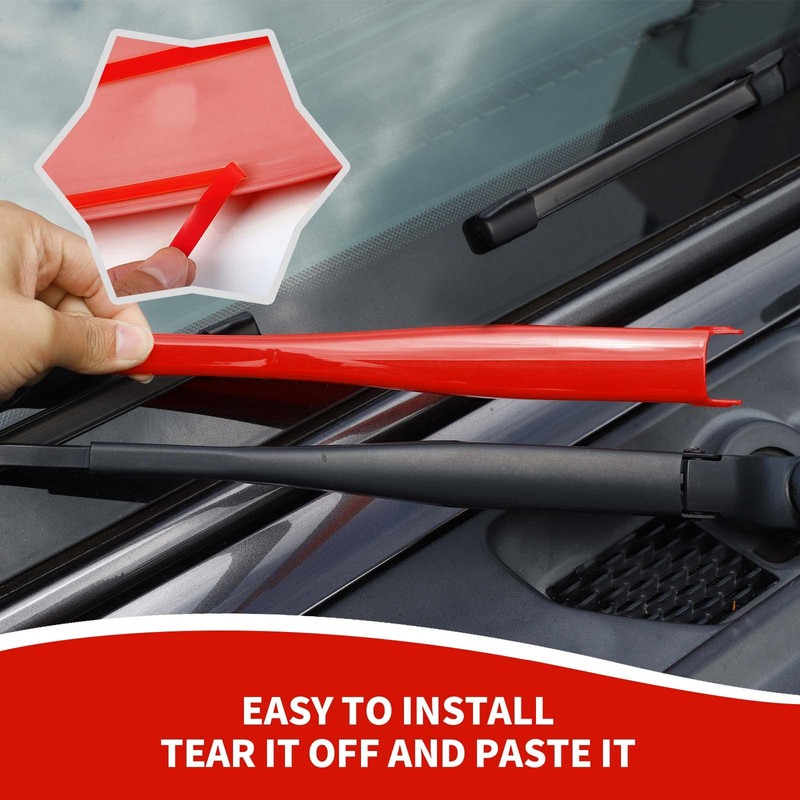 RAZPOY JK Windshield Wiper Blade Trim, 3PCS Front & Rear