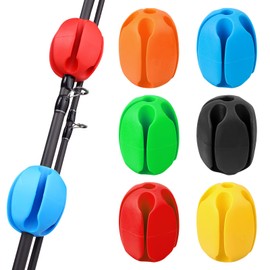 RUNEAY 6 Stück Angelrute Schutz Befestigung Angelrutenhalter Feste Kugel Angelrute Krawattenhalter Gummierte Angelrutenklemme Vielseitiger Silikon Gummifischerangelhalter für Reservoirs Angelwerkzeug
