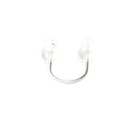 Double Piercing Staple Stud - Two Hole Earring- Multiple Lobe Round U Piercing Arch Orbital (6 mm space between the posts, Sterling Silver (1 earring))