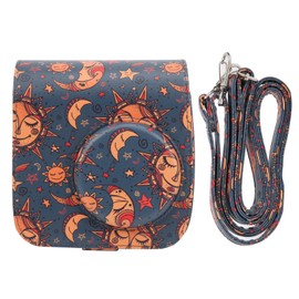PU Vintage Camera Protective Case Cover Shoulder Bag for Instant Camera mini7s/7cthe moon and the star