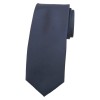 ALARA Mens Navy Blue Silk Tie Solid Satin Designer Slim