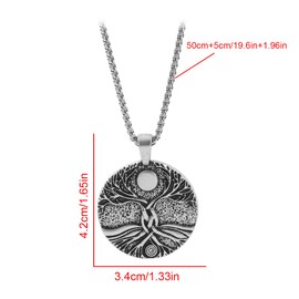 XJYHDY Tree of Life Necklace Set – 3-Piece Celtic Tree of Life Jewelry with Yggdrasil Pendant, Viking Nature Necklace for Women & Men