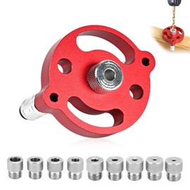 Woodworking Center Finder Kit, Drills Guide Locator with 2/3/4/5/6/7/8/9/10mm,Drill Guides,Drill Guide for Vertical Hole Drilling,Drilling Hole Locator Set Handheld Drill Bits and Drill Bushings