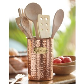 Mud Pie 4585047 Copper Kitchen Utensil Caddy 7 x 5