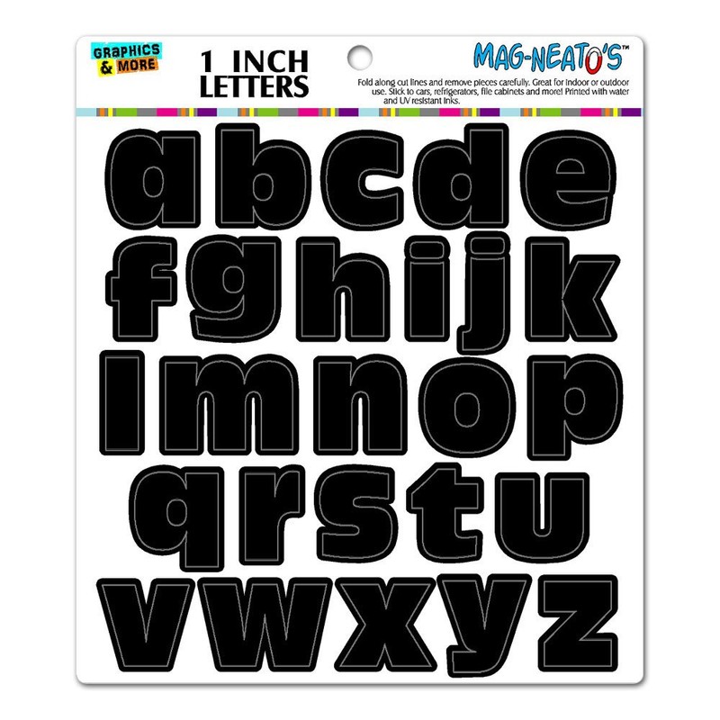 Alphabet Letters Lowercase Black MAG-NEATO'S(TM) Novelty Gift Locker Refrigerator Vinyl