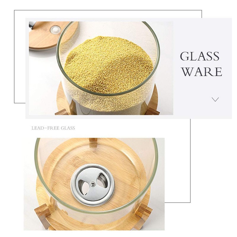 Flour and Cereal Container, 5L/8L, Rice Dispenser, Creative Glass Food