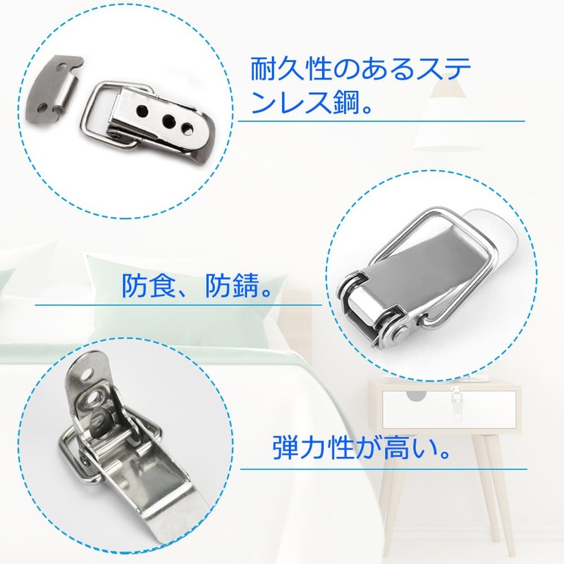 COOLBOTANG 10pcs Toggle Latch Stainless Steel Hasp Spring Latch Toggle
