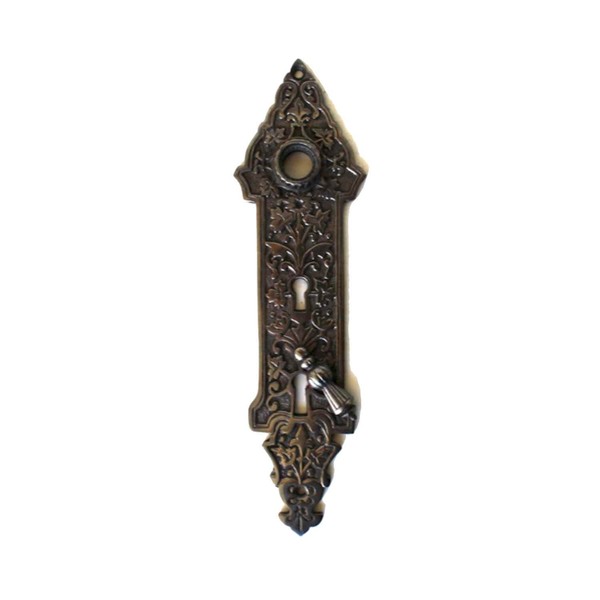 Pair of Bronze Finish Double Swivel Escutcheon Door Plates -
