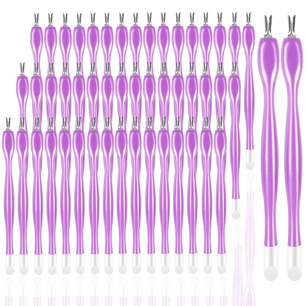 heemeei 50Pcs Nail Cuticle Trimmer Rubber Nail Cleaner, Plastic Handle