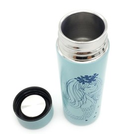 Watanabe AD-8093 Ado Mizomori Mini Thermo Bottle, Mermaid 4.1 fl oz (130 ml), Φ1.8 x 5.7 inches (45 x 144 mm), Stainless Steel