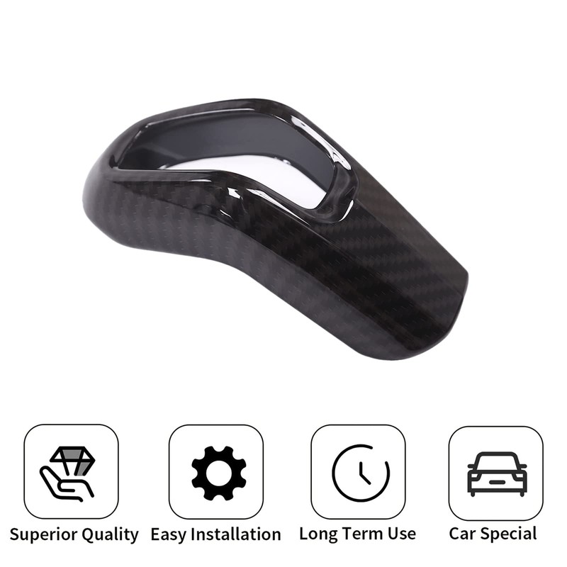 DIYUCAR Carbon Fiber Style ABS Plastic Gear Shift Head Cover