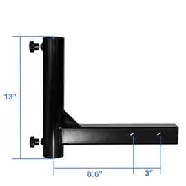 Hi-Flame HMFH-01 Hitch Mount Flagpole Holder for Two Inches Flag & 2" Receiver, Black