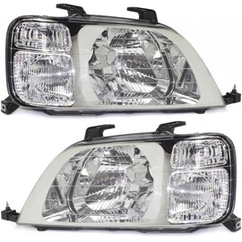 For Honda CR-V Headlight 1997 98 99 00 2001 Pair Driver and Passenger Side Lens and Housing Only Combination Lamp CAPA Certified Replaces HO2502112 | 33151-S10-A01