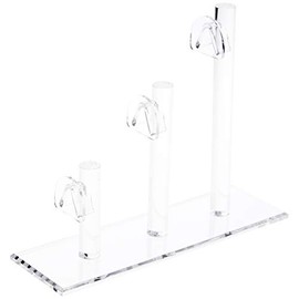 Plymor Clear Acrylic 3 Curved Bridge Display Risers for Eyeglass Frames, 7" H x 3" W x 9" D